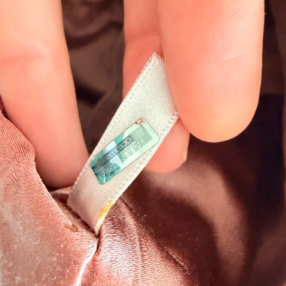 Jimmy Choo Dusty Pink Satin Pearl Embellished Callie Bag - Picture 8 of 8